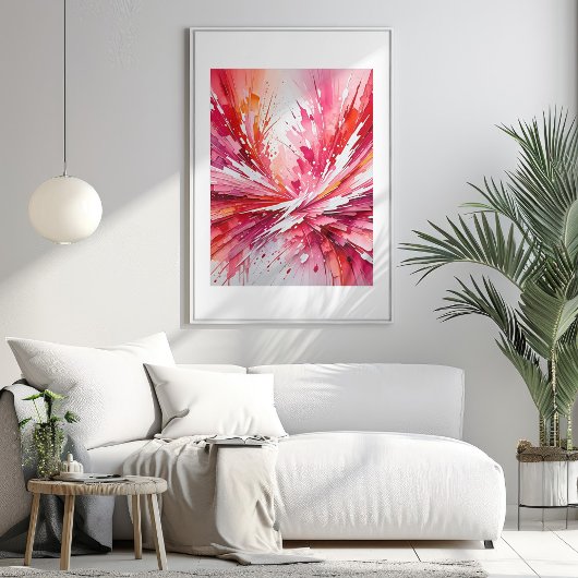 Poster de l'Imaginaire rose Abstrait en acrylique