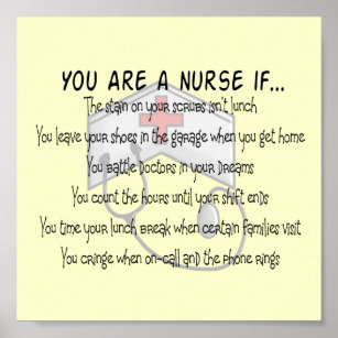 Poster de l'infirmière amusante "Vous êtes une inf