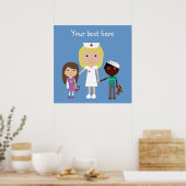 Poster de l'infirmière et de l'enfant en caricatur (Cuisine)