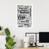 Poster de l'inspiration du nuage Virgo Zodiac Word (Bureau à domicile)