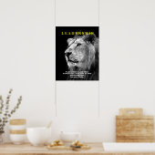 Poster de Lion Black White Motivation Leadership (Cuisine)