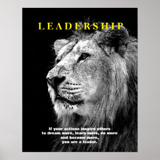 Poster de Lion Black White Motivation Leadership