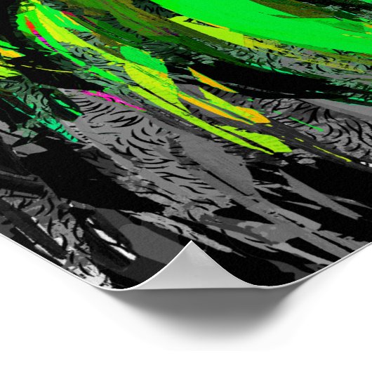 Poster de Lion Head Art | Poster du lion vert (Coin)