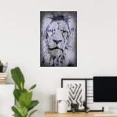 Poster de Lion Head Grunge (Bureau à domicile)