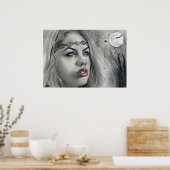 Poster de l'ombre de la lune de beauté noire (Cuisine)