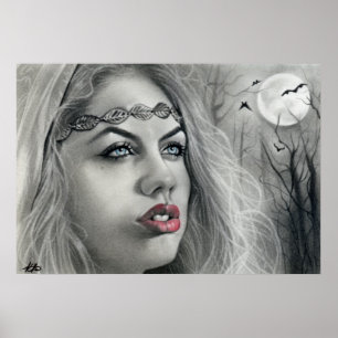 Poster de l'ombre de la lune de beauté noire