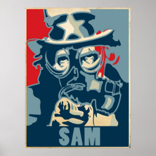 Poster de l'oncle Sam Gas Masque