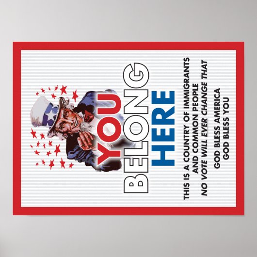 Poster de l'Oncle Sam 'You Belong Here' (Devant)