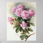 Poster De Longpre Roses roses Bumblebees 1899 (Devant)