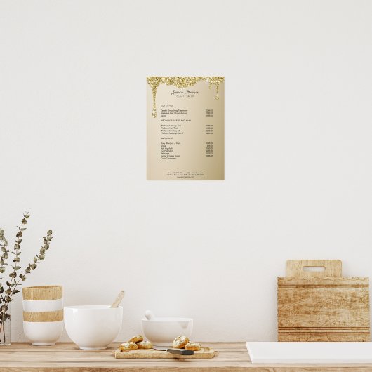 Poster de l'or Glitzer Moderner Glamor (Cuisine)