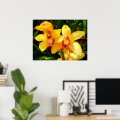 Poster de l'orchidée du Cymbidium jaune (Bureau à domicile)