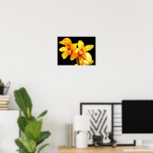 Poster de l'orchidée du Cymbidium jaune (Bureau à domicile)