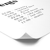 Poster de l'ordre des événements de la typographie (Coin)