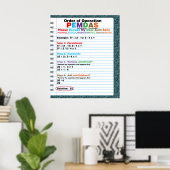 Poster de l'Ordre des opérations du PEMDAS (Bureau à domicile)