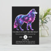 Poster de loup de Galaxie cosmique Invitation d'an (Debout devant)