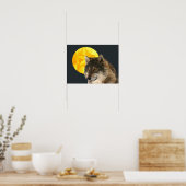 Poster de loup de Pleine lune géométrique Extraord (Cuisine)