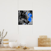 Poster de loup gris et de lune (Cuisine)