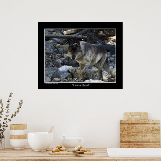 Poster de loup "Vision Quest" (Cuisine)