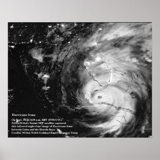 Poster de l'ouragan Irma 8x10 (Devant)
