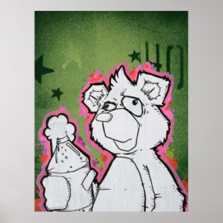 Poster de l'ours de dessin