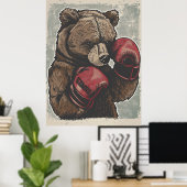 Poster de l'ours en boîte sauvage et en cire (Bureau à domicile)