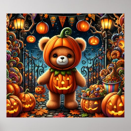 Poster de l'ours en peluche d'Halloween (Devant)