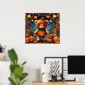 Poster de l'ours en peluche d'Halloween (Bureau à domicile)