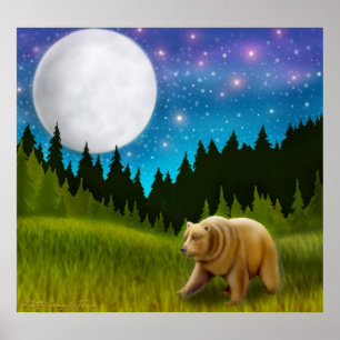 Poster de l'ours grizzli de la Lune Nord