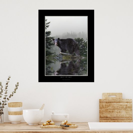 Poster de l'ours noir "INTO MIST" (Cuisine)