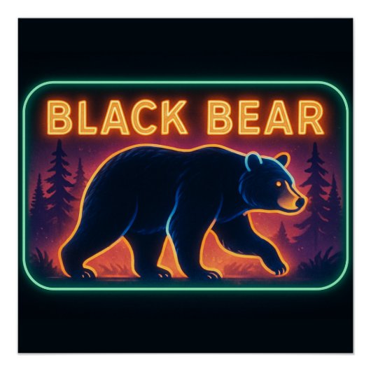 Poster de l'ours noir Neon (Devant)