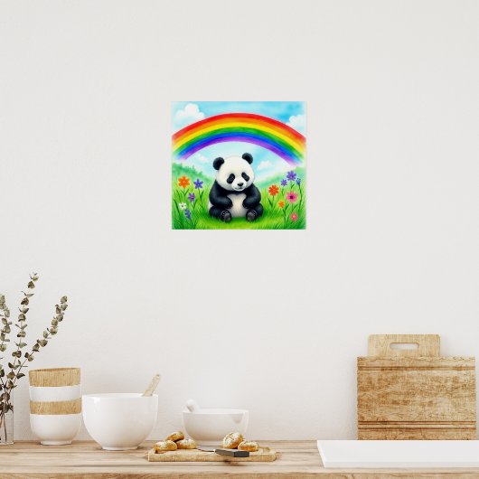 Poster de l'ours Panda Aquarelle (Cuisine)