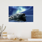 Poster de l'Ours Polaire de natation et Aurora Imp (Cuisine)
