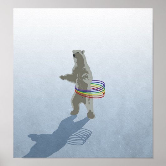Poster de l'ours polaire Hula-Hoop (Devant)