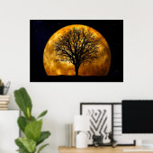 Poster de lune et d'arbre personnalisable (Bureau à domicile)