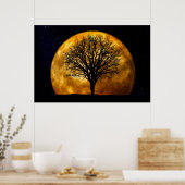 Poster de lune et d'arbre personnalisable (Cuisine)