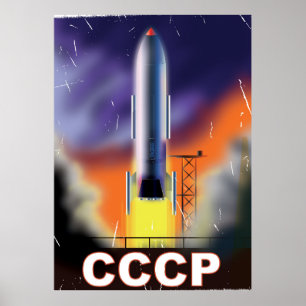 Poster de l'Union soviétique Retro Space Rocket