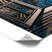 Poster De ma fenêtre : Coucher de soleil et falaise 2 (Coin)