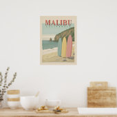 Poster de Malibu, Californie - Soleil, sable et Su (Cuisine)