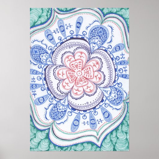 Poster de Mandala coloré. (Devant)