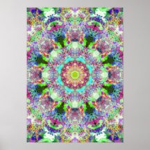 Poster de Mandala de rêve psychédélique coloré