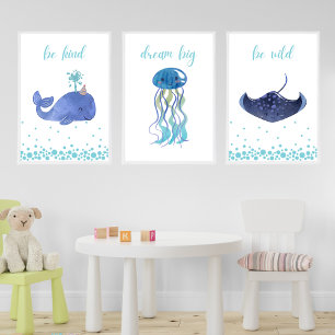 Poster de Manta Ray Be Wild Nursery Kids