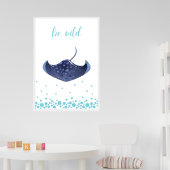 Poster de Manta Ray Be Wild Nursery Kids