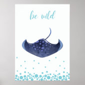 Poster de Manta Ray Be Wild Nursery Kids (Devant)