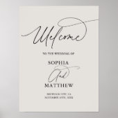 Poster de Mariage de bienvenue de script minimal (Devant)