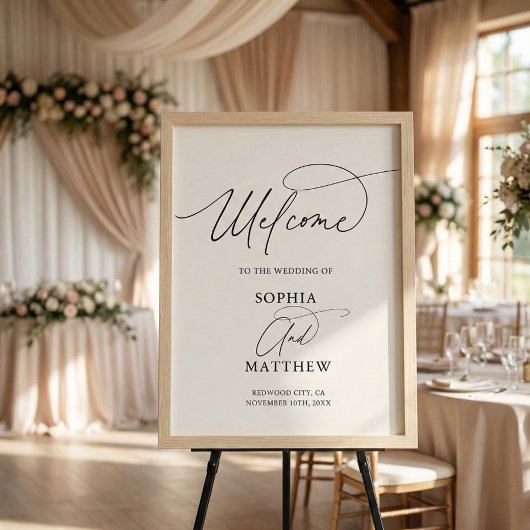 Poster de Mariage de bienvenue de script minimal