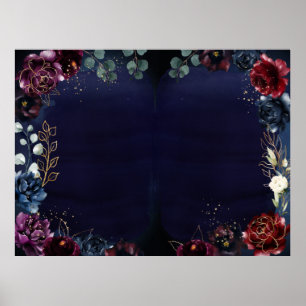 Poster de Mariage de la marine de Bourgogne Blank 