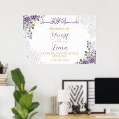 Poster de Mariage musulman musulman violet floral (Bureau à domicile)