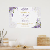 Poster de Mariage musulman musulman violet floral (Cuisine)