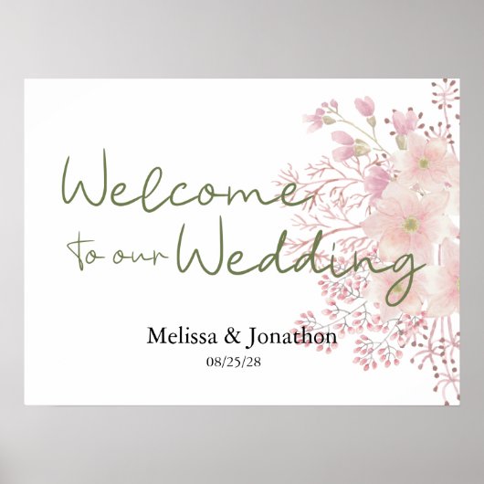 Poster de Mariage rose de Magnolia (Devant)