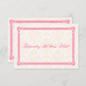 Poster de mariage rose et orange Damas RSVP (Devant / Derrière)